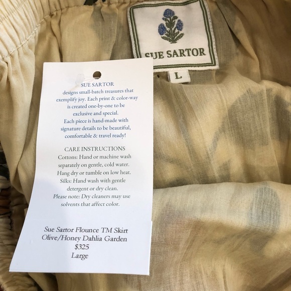 Sue Sartor Olive Honey Dahlia Garden Flounce Skirt - Picture 3 of 4